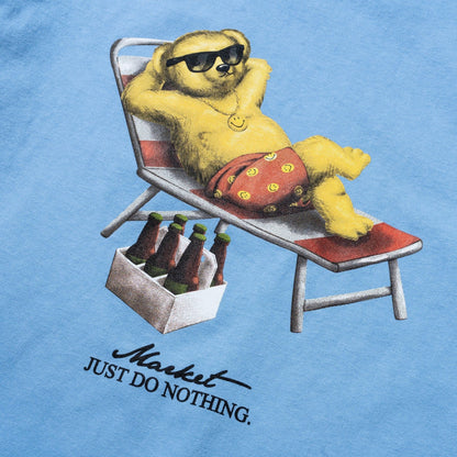 Market Studios Smiley Bearly A Care Tee - Dusk Blue by Denim Exchange