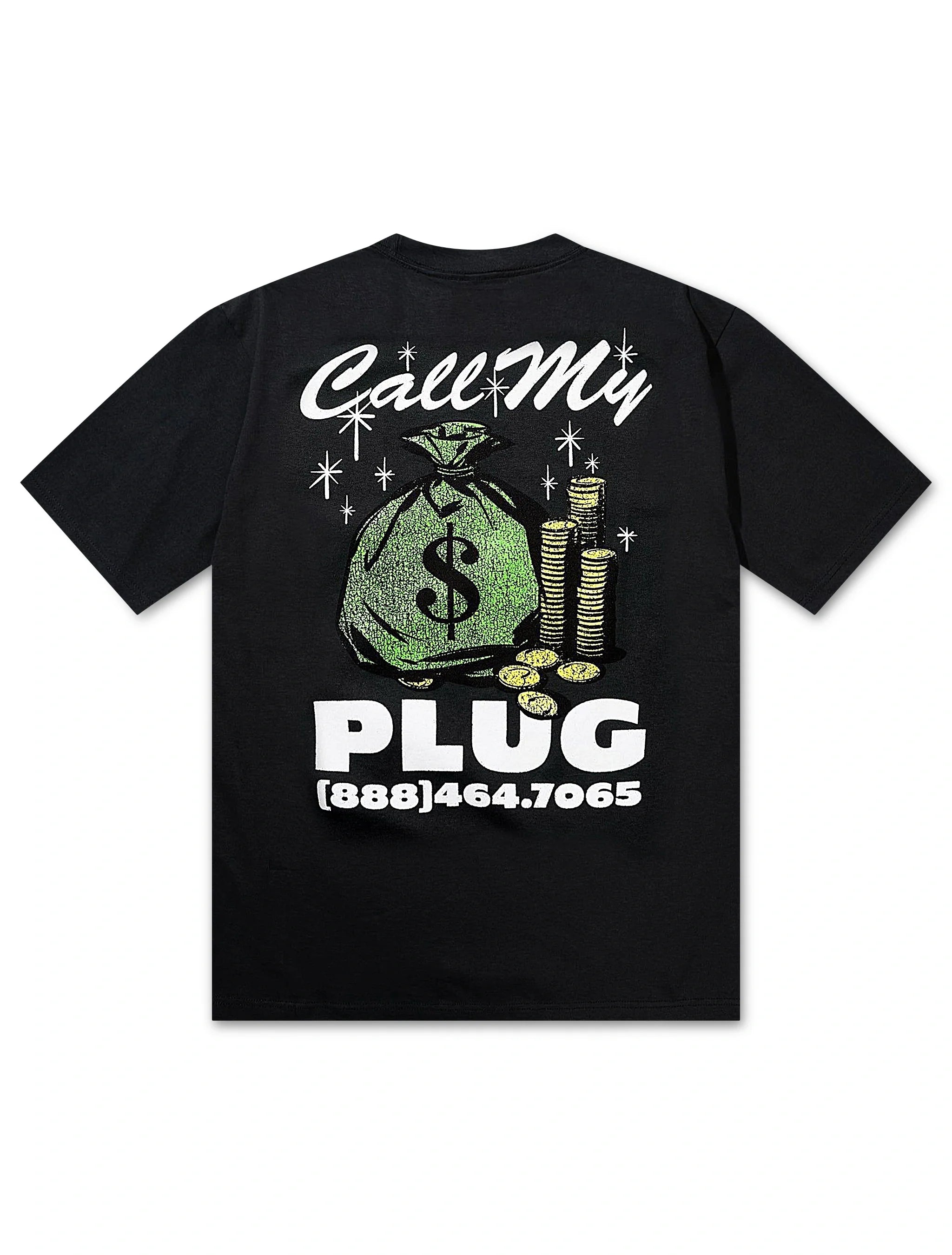 Market Studios Call My Plug Tee - Washed Black by Denim Exchange