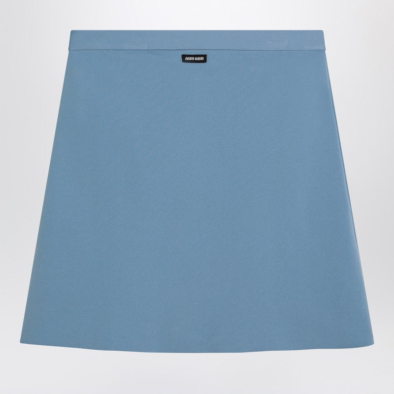 Miu Miu Light Blue Skirt In Technical Yarn Women by Luosophy