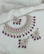 Joban Fashion Purple Stone Work Necklace Set