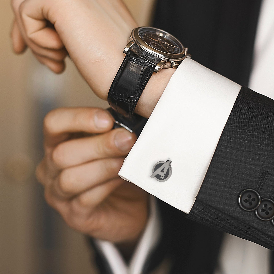 Avengers Gunmetal Cufflinks by Cufflinks.com