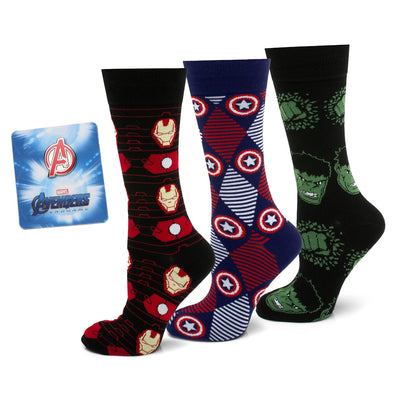 Marvel  Avengers Favorites 3 Pair Socks and Lapel Pin Gift Set