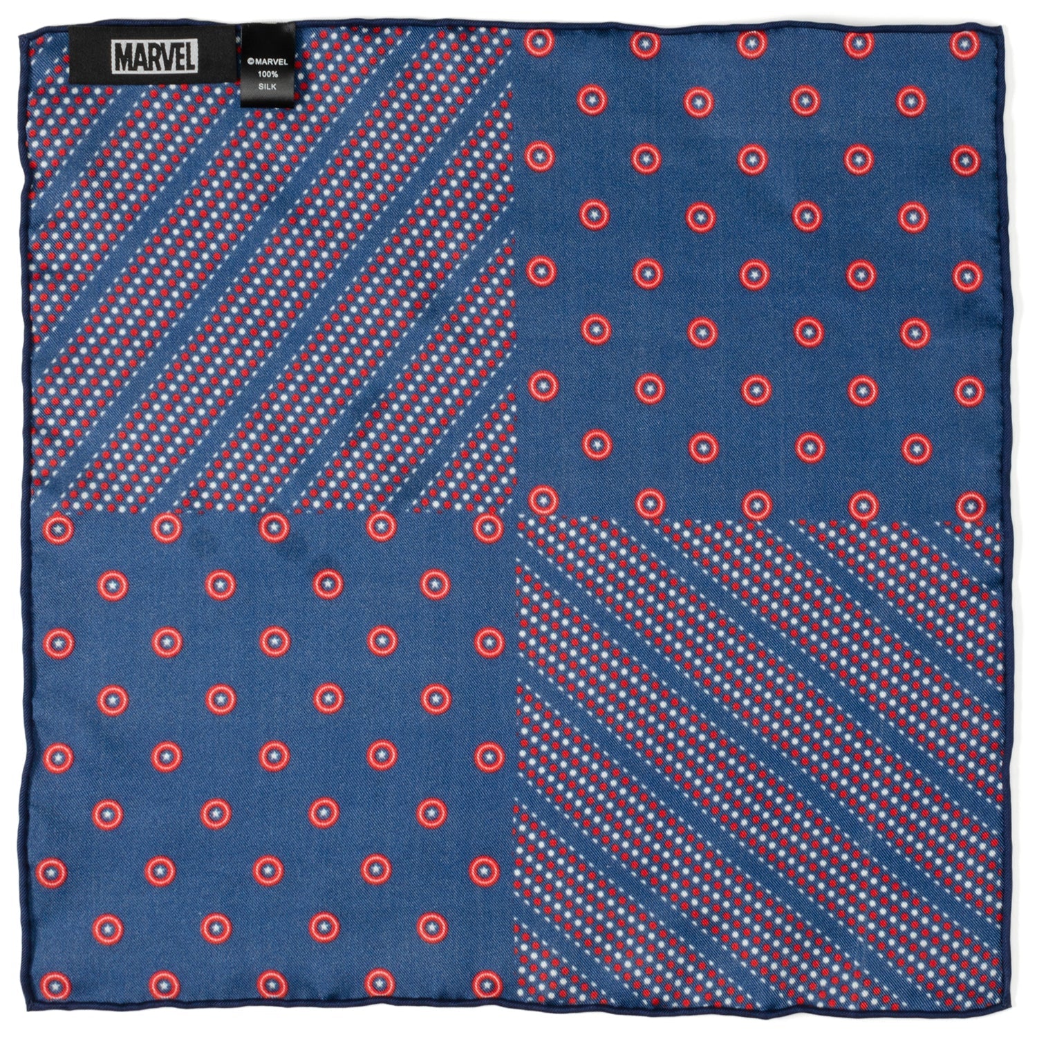Marvel Captain America Shield Navy Pocket Square by Cufflinks.com