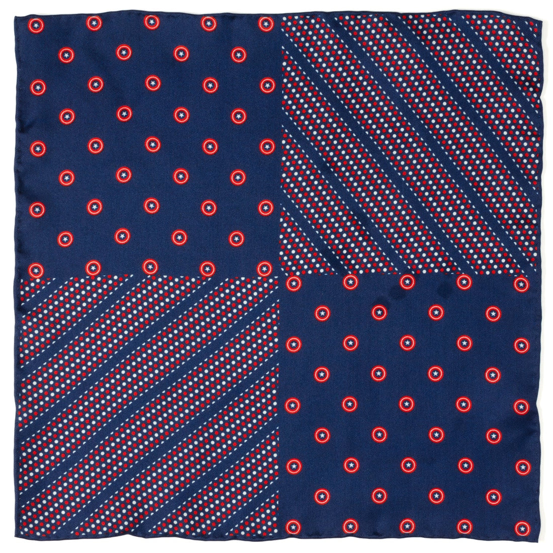 Marvel Captain America Shield Navy Pocket Square by Cufflinks.com