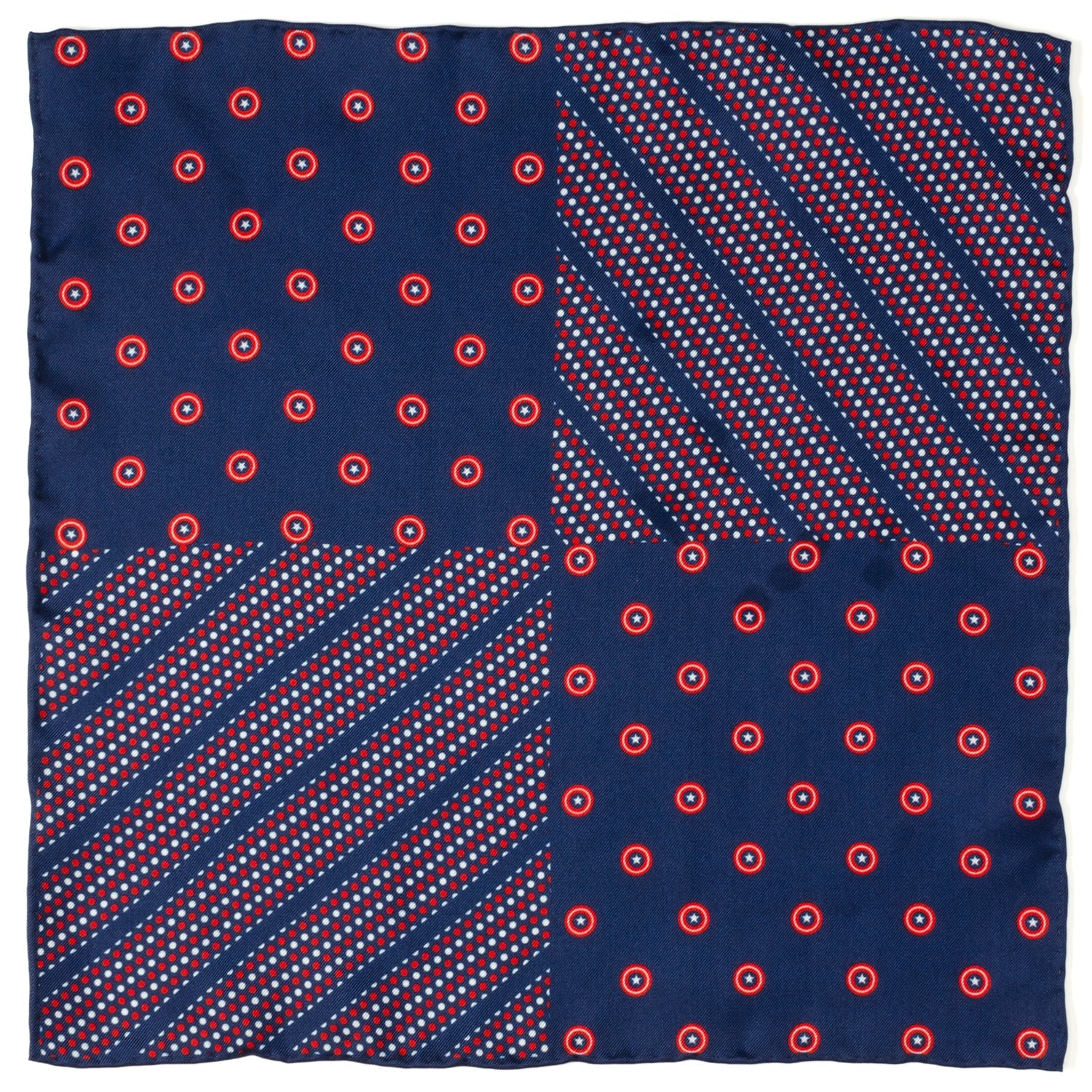 Marvel Captain America Shield Navy Pocket Square by Cufflinks.com