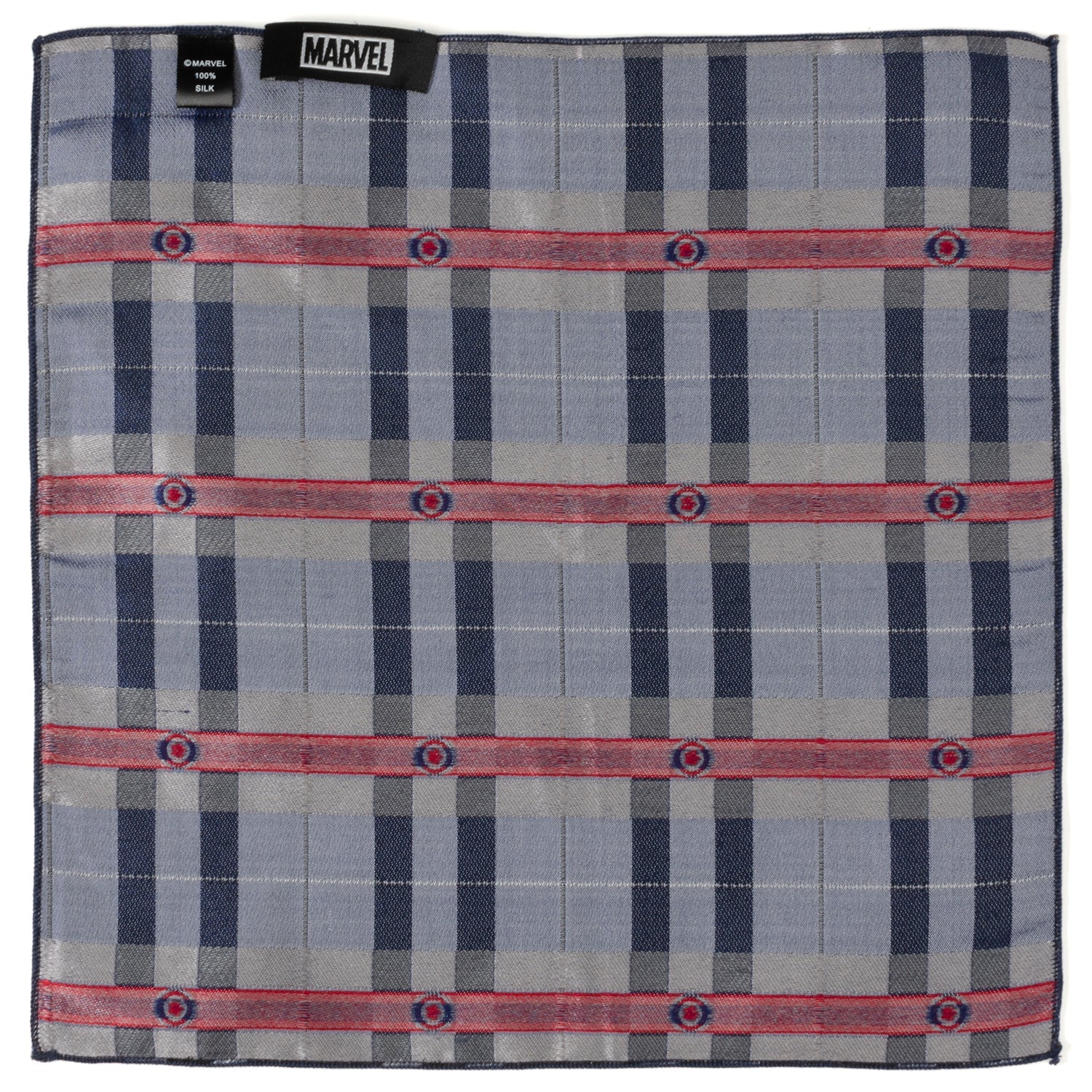 Marvel Captain America Gray Plaid Pocket Square by Cufflinks.com