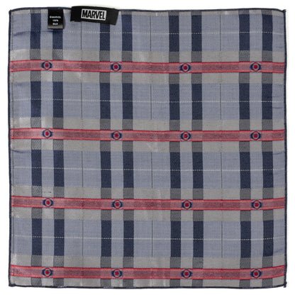 Marvel Captain America Gray Plaid Pocket Square by Cufflinks.com