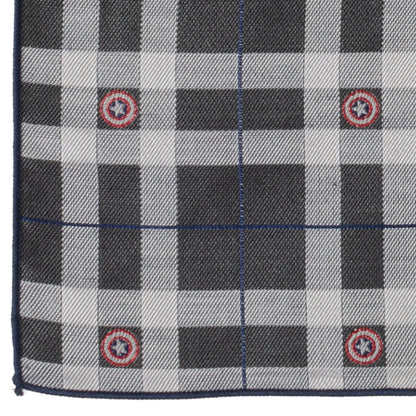 Marvel Captain America Gray Plaid Pocket Square by Cufflinks.com