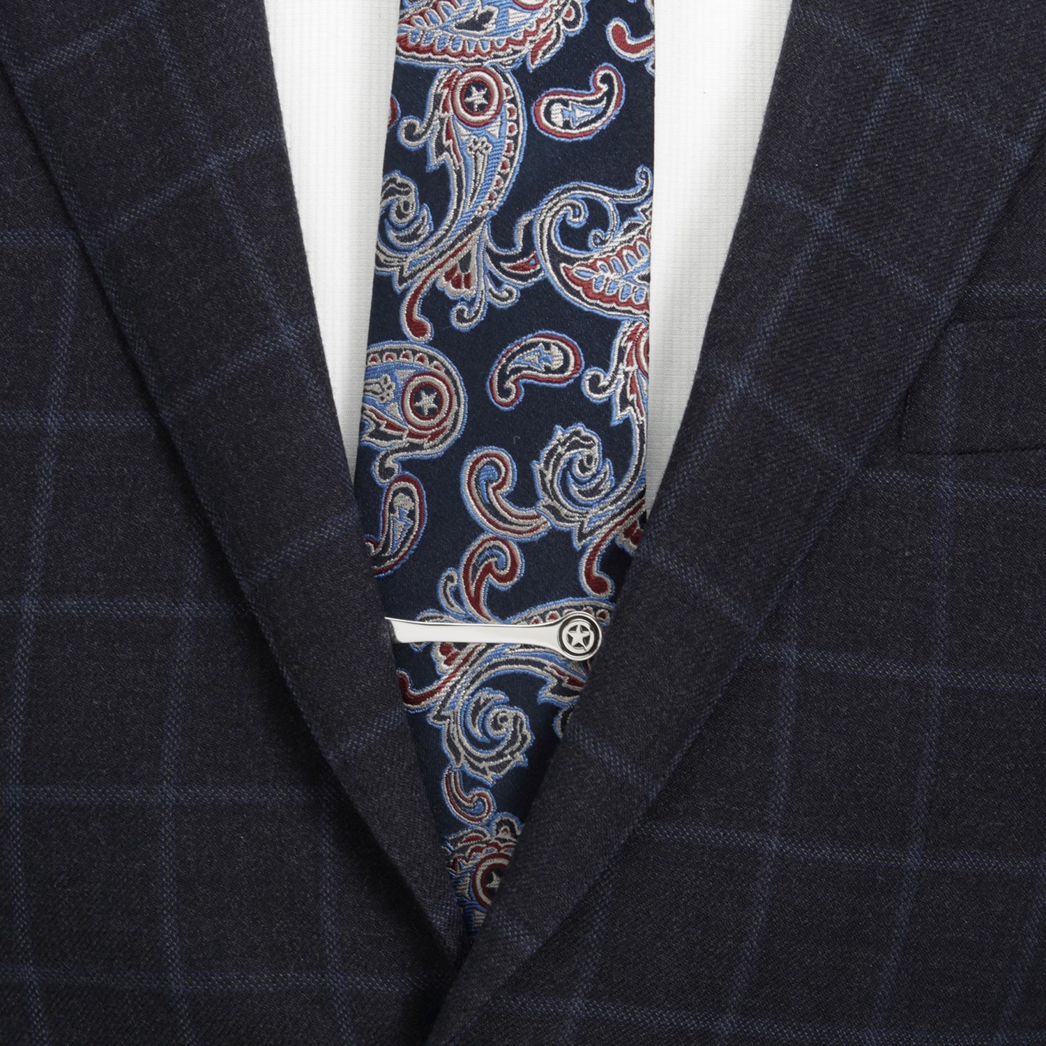 Marvel Captain America Sterling Silver Tie Bar by Cufflinks.com