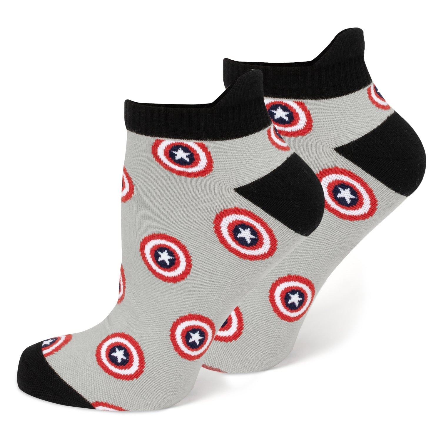 Marvel Captain America Ankle Socks 3-Pack and Lapel Pin Gift Set 