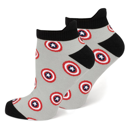 Marvel Captain America Ankle Socks 3-Pack and Lapel Pin Gift Set by Cufflinks.com