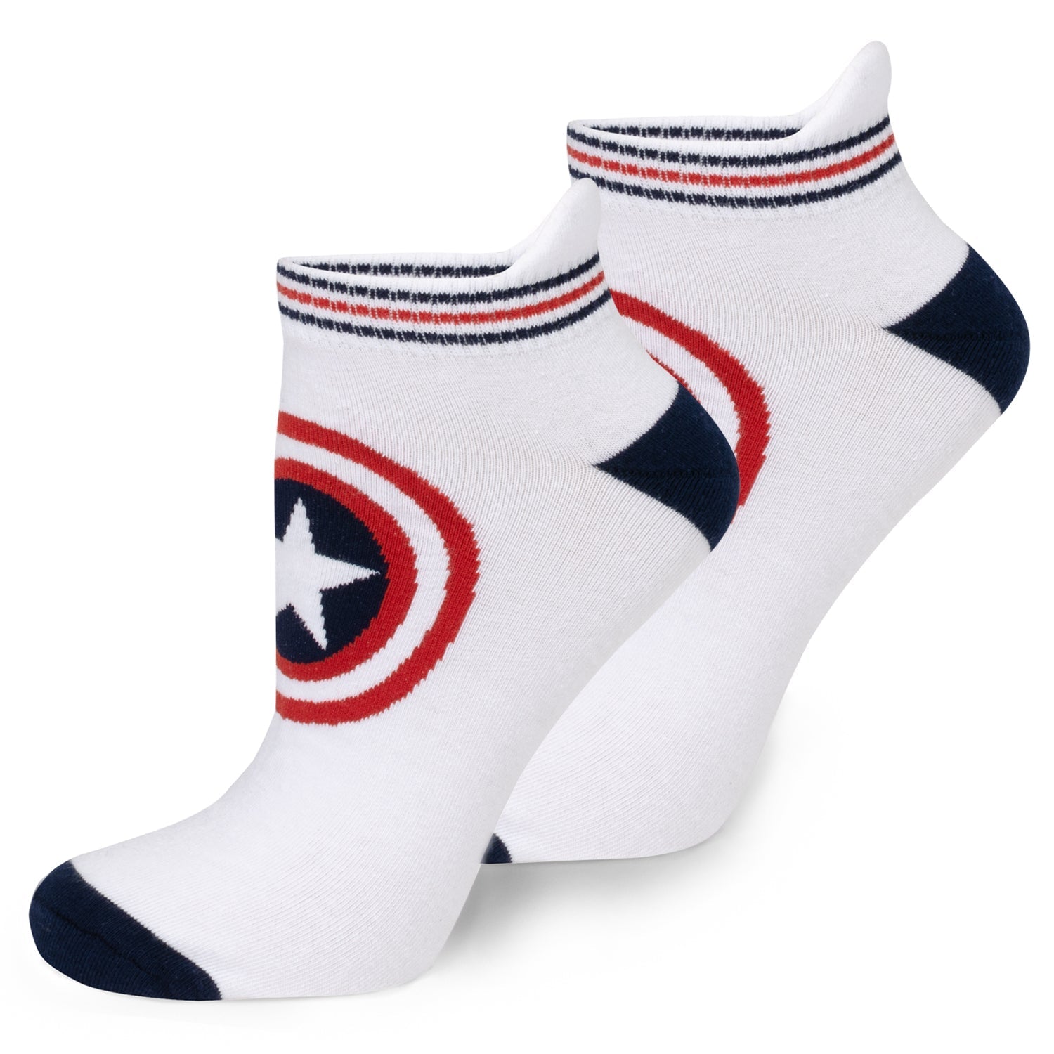 Marvel Captain America Ankle Socks 3-Pack and Lapel Pin Gift Set 