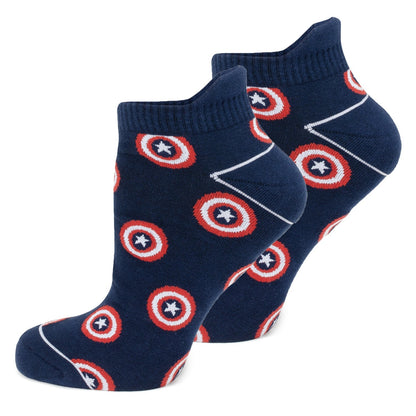 Marvel Captain America Ankle Socks 3-Pack and Lapel Pin Gift Set 