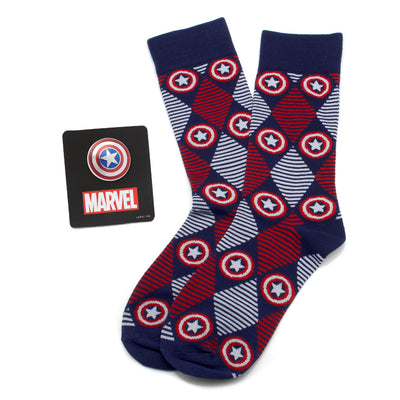 Marvel Captain America Navy Argyle Stripe Gift Set