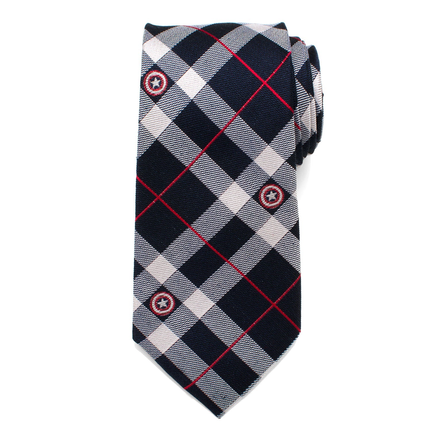 Marvel Captain America Blue Plaid Tie by Cufflinks.com