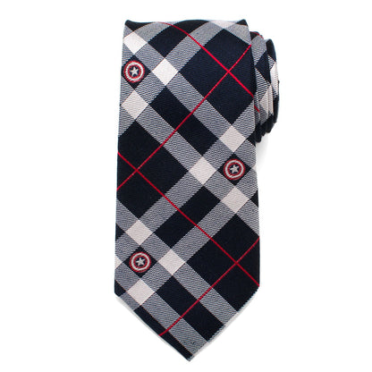 Marvel Captain America Blue Plaid Tie by Cufflinks.com