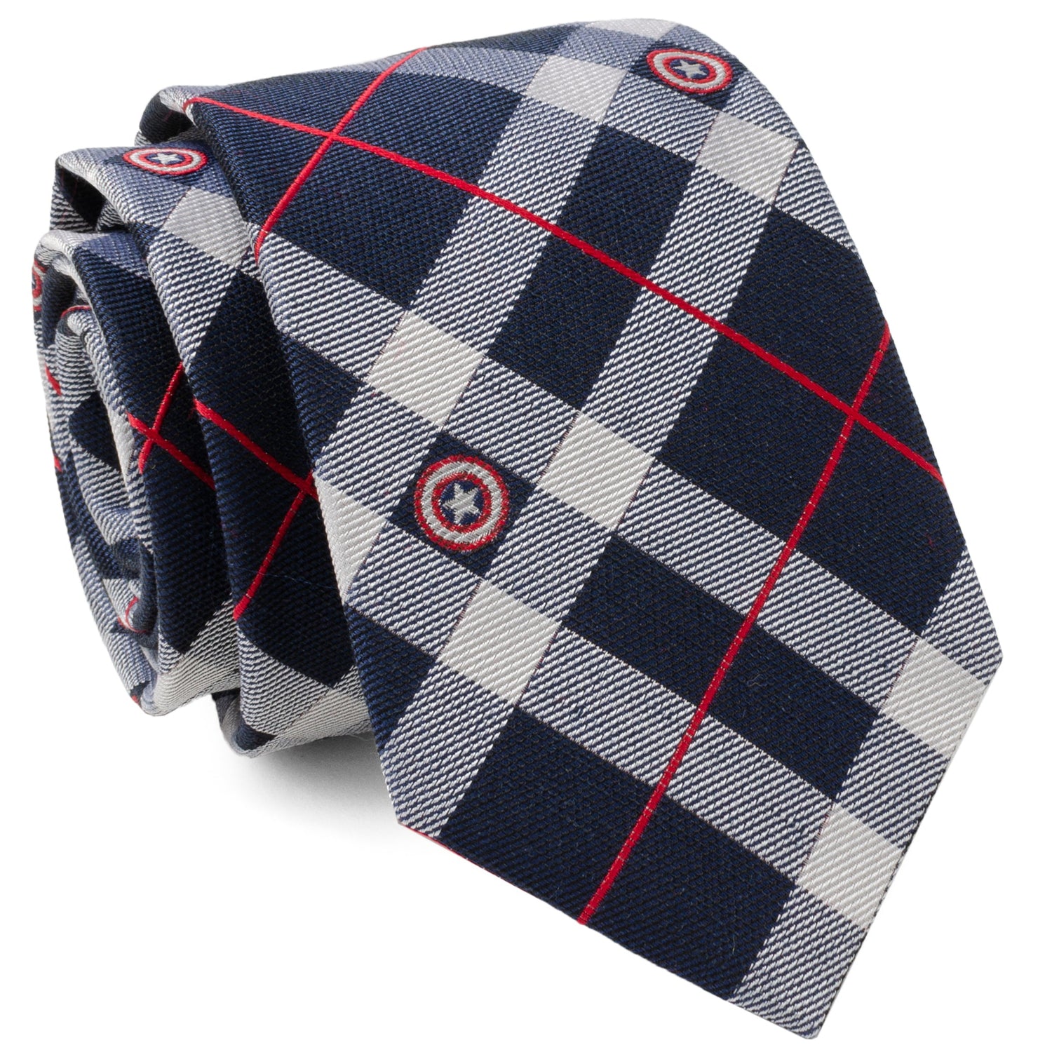 Marvel Captain America Blue Plaid Tie by Cufflinks.com