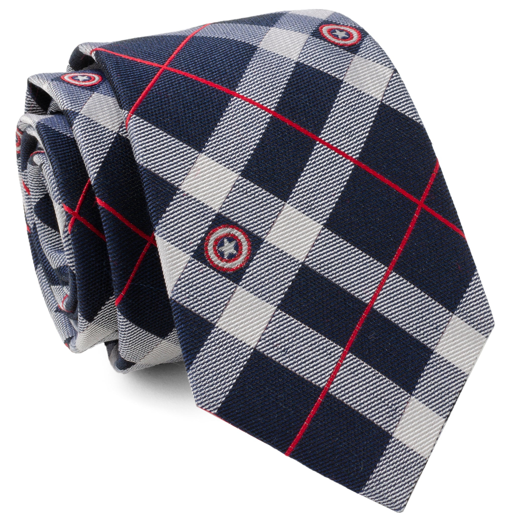 Marvel Captain America Blue Plaid Tie by Cufflinks.com