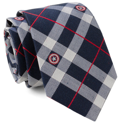 Marvel Captain America Blue Plaid Tie by Cufflinks.com