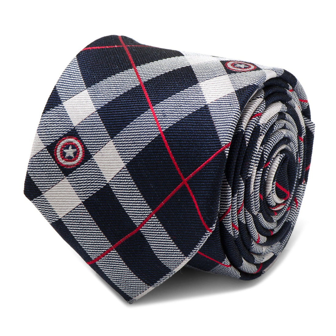 Marvel Captain America Blue Plaid Tie by Cufflinks.com
