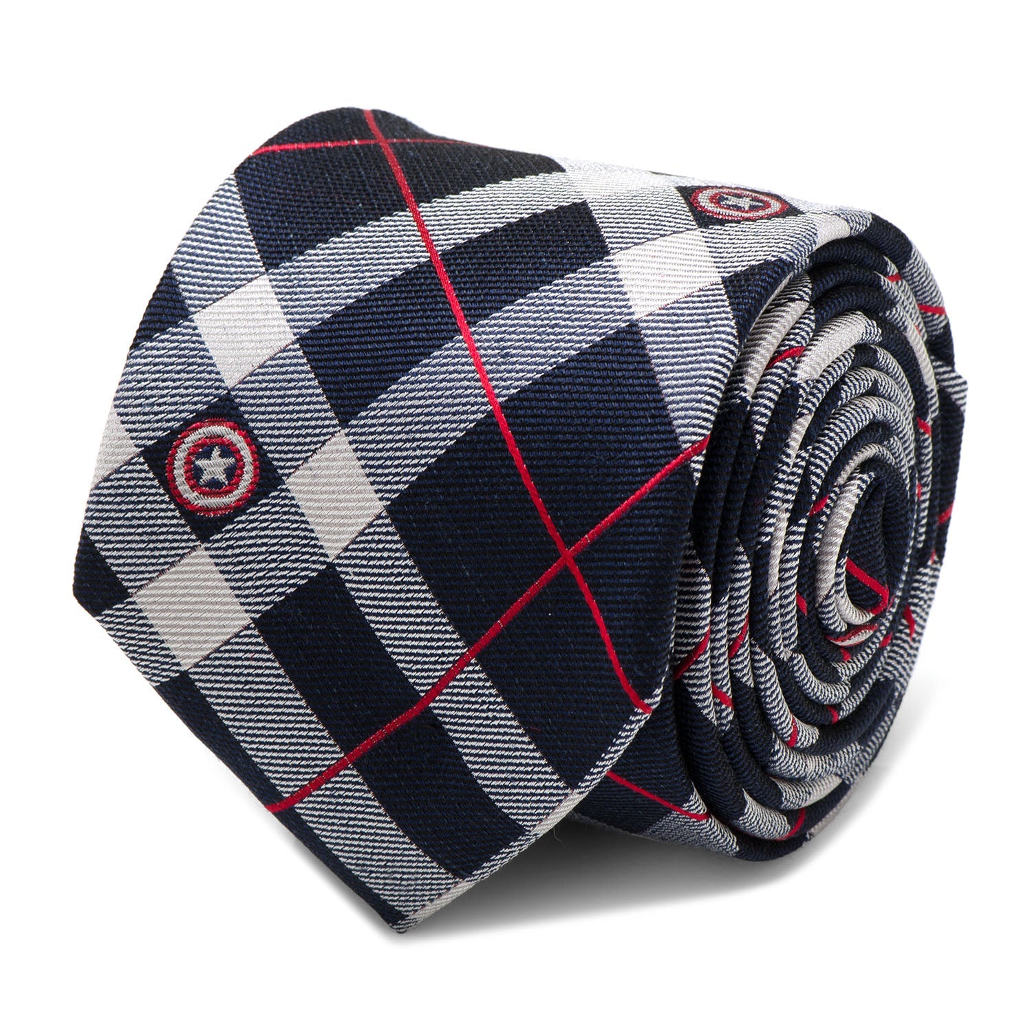 Marvel Captain America Blue Plaid Tie by Cufflinks.com