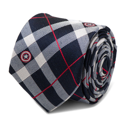 Marvel Captain America Blue Plaid Tie by Cufflinks.com