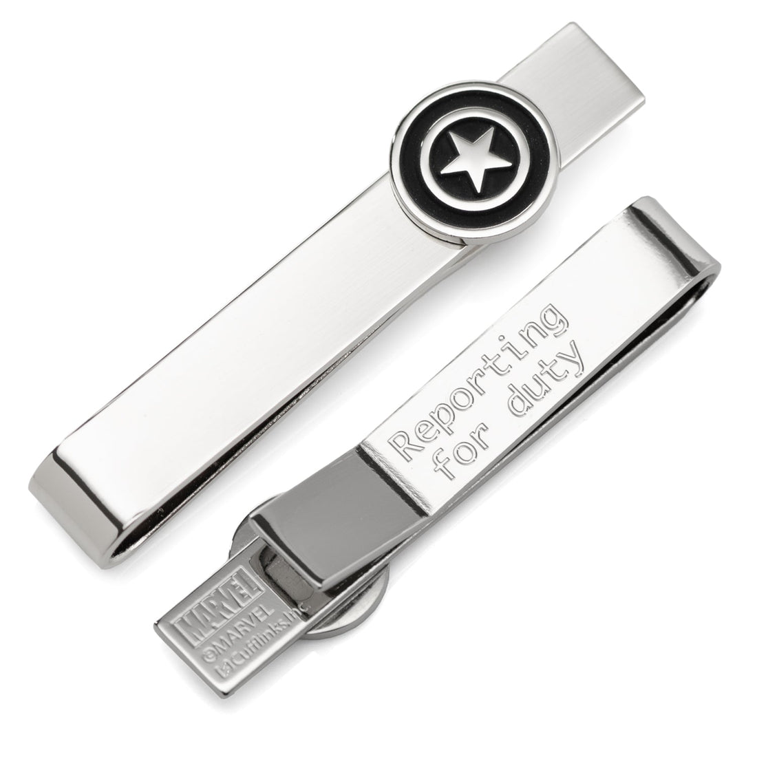 Marvel Captain America Silver Hidden Message Tie Bar by Cufflinks.com