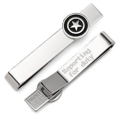 Marvel Captain America Silver Hidden Message Tie Bar by Cufflinks.com