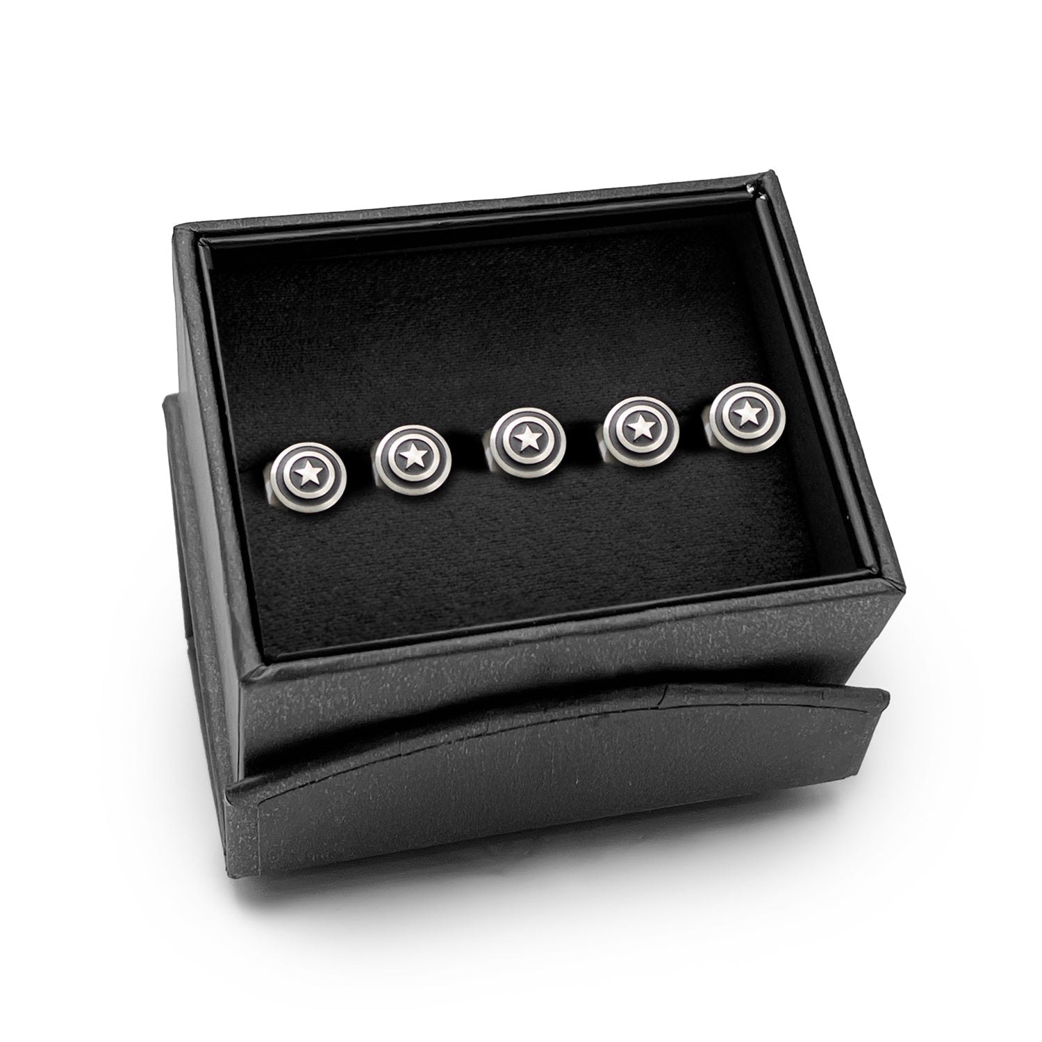 Marvel Captain America Shield Stainless Steel 5-Studs by Cufflinks.com