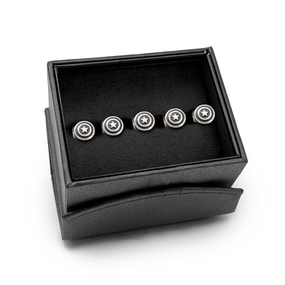 Marvel Captain America Shield Stainless Steel 5-Studs by Cufflinks.com