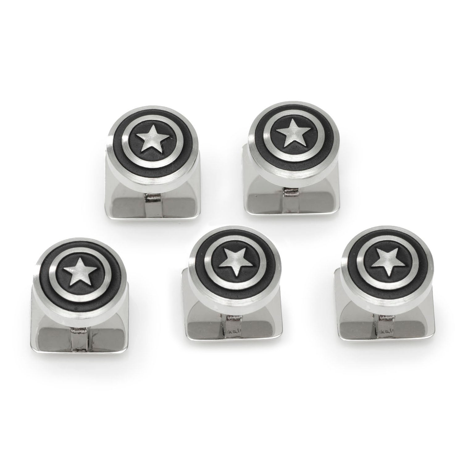 Marvel Captain America Shield Stainless Steel 5-Studs by Cufflinks.com