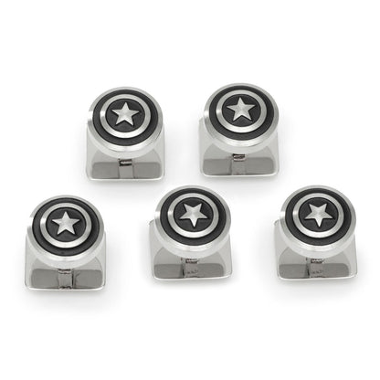 Marvel Captain America Shield Stainless Steel 5-Studs by Cufflinks.com
