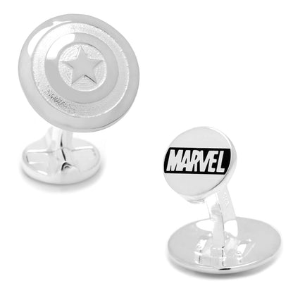 Marvel Captain America Shield Sterling Silver 3D Cufflinks by Cufflinks.com
