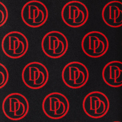 Marvel Daredevil Men’s Black Tie and Embossed Logo Lapel Pin Gift Set