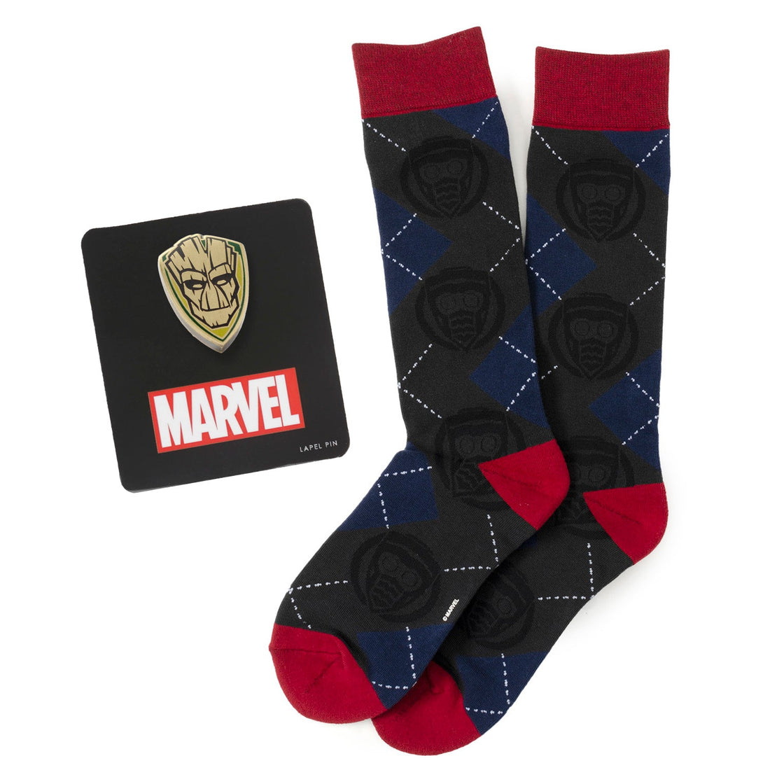 Marvel Guardians of the Galaxy Groot Star-Lord Charcoal Argyle Gift Set