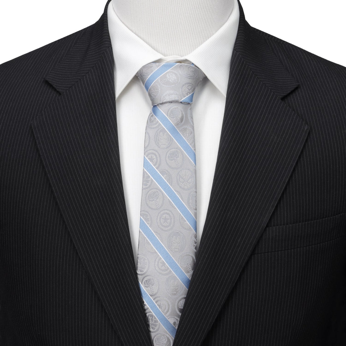 Marvel Comics Gray and Blue Stripe Men&