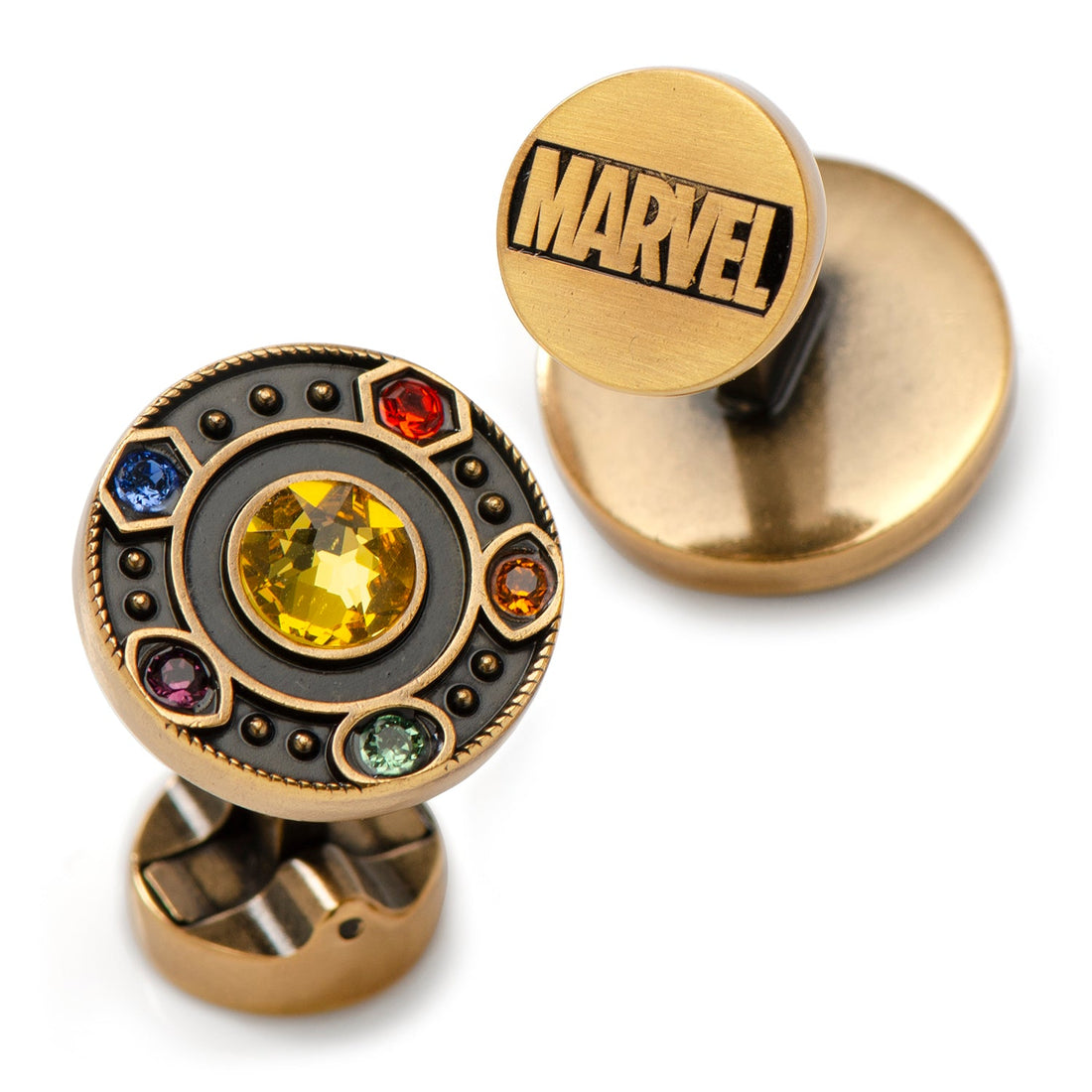 Marvel Avengers Infinity Stones Antique Gold Cufflinks by Cufflinks.com