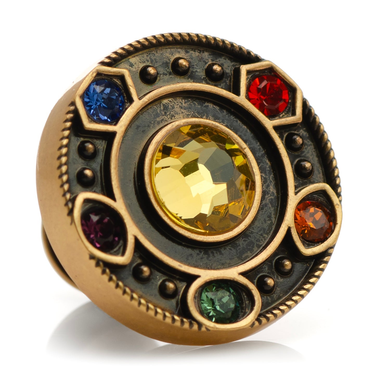 Marvel Avengers Infinity Stones Antique Gold Lapel Pin by Cufflinks.com