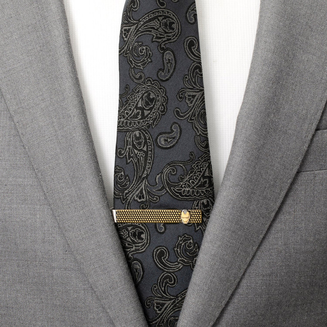 Marvel Iron Man "I Love You 3000" Textured Hidden Message Tie Bar by Cufflinks.com