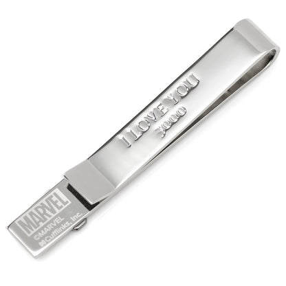 Marvel Iron Man "I Love You 3000" Textured Hidden Message Tie Bar by Cufflinks.com