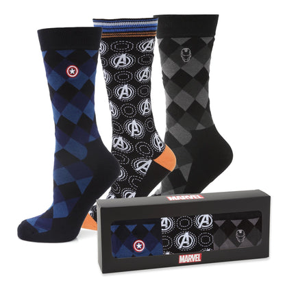 Marvel Argyle 3 Socks Pack and Lapel Pin Gift Set by Cufflinks.com