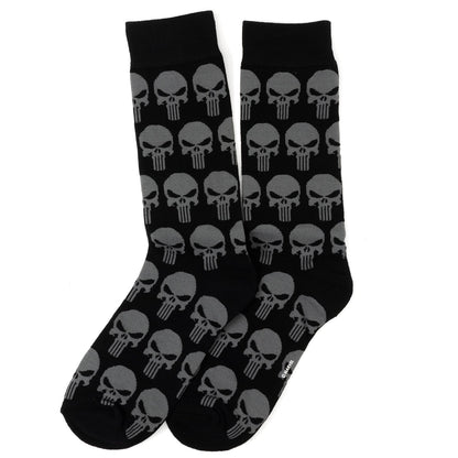 Marvel Punisher Black Socks and Silver Lapel Pin Gift Set