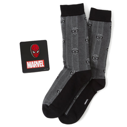 Marvel Spider-Man Herringbone Black Gift Set by Cufflinks.com