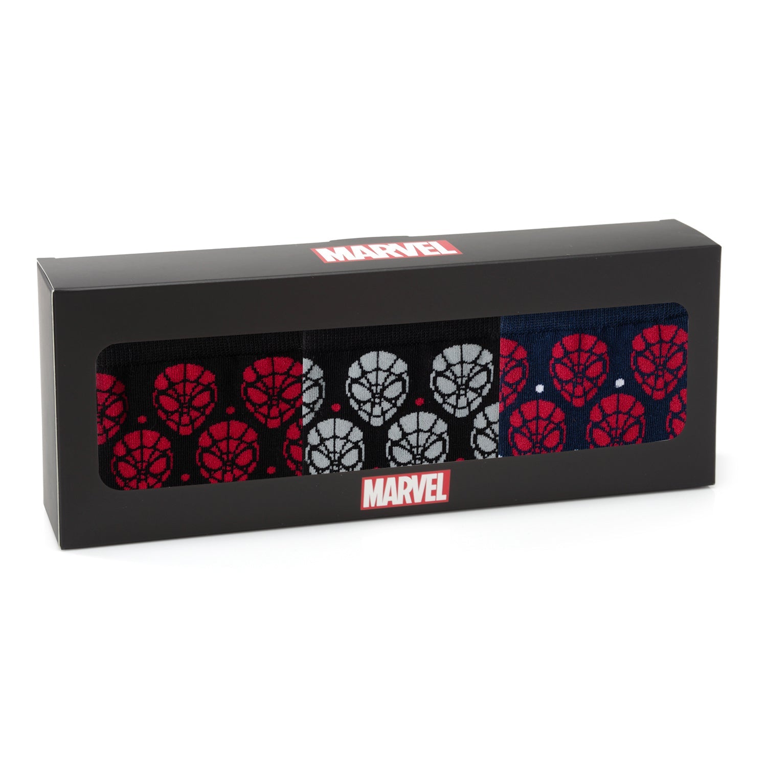 Marvel Spider-Man Dot 3 Pack Socks and Lapel Pin Gift Set by Cufflinks.com