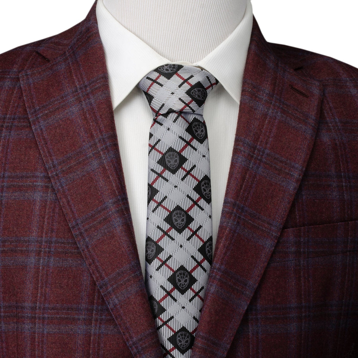 Marvel Spider-Man Plaid Black Men&