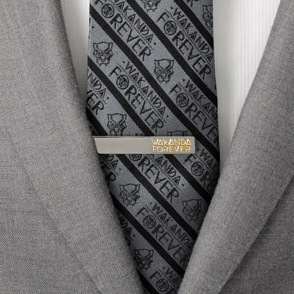 Marvel Black Panther Wakanda Forever Gunmetal Gold Tie Clip by Cufflinks.com