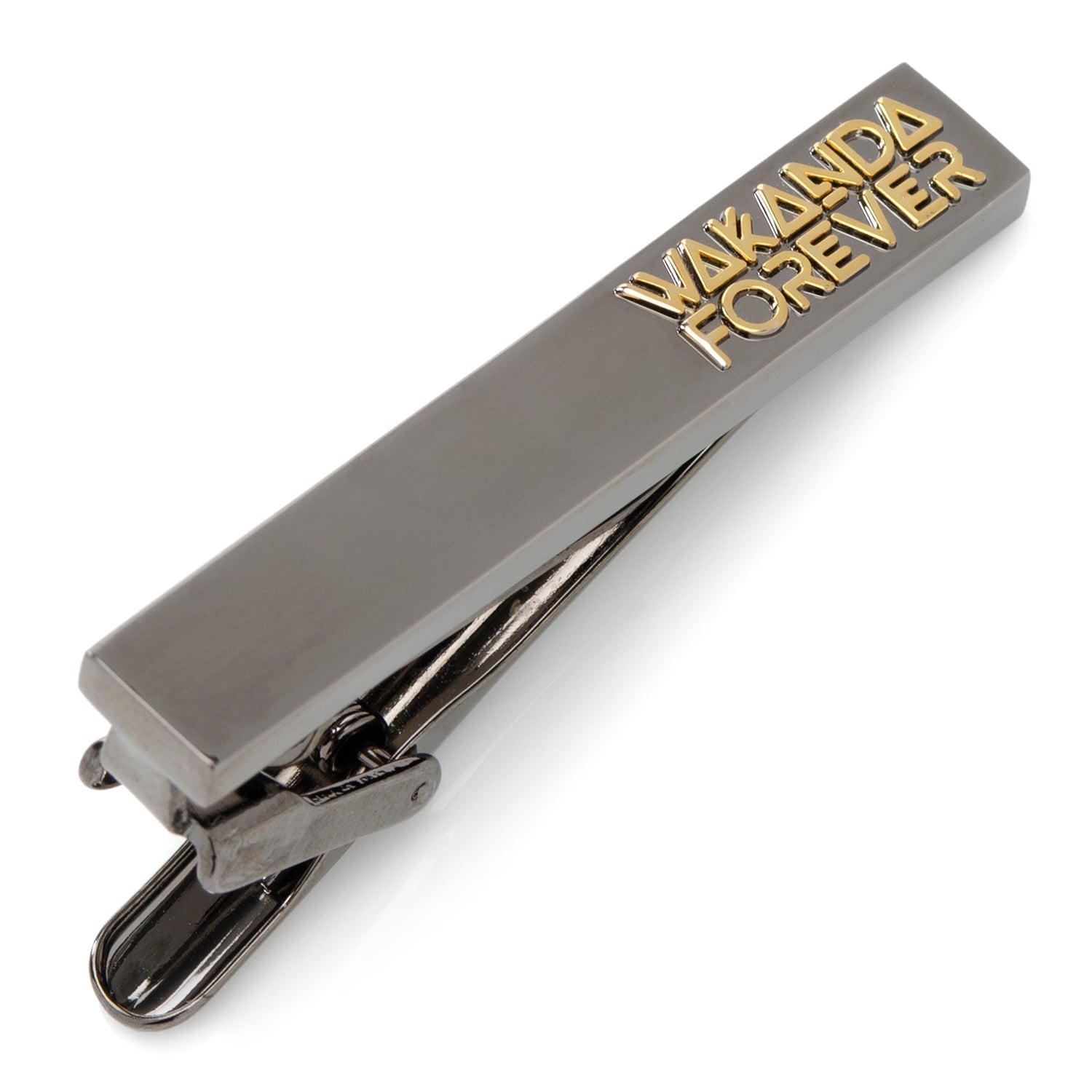 Marvel Black Panther Wakanda Forever Gunmetal Gold Tie Clip by Cufflinks.com