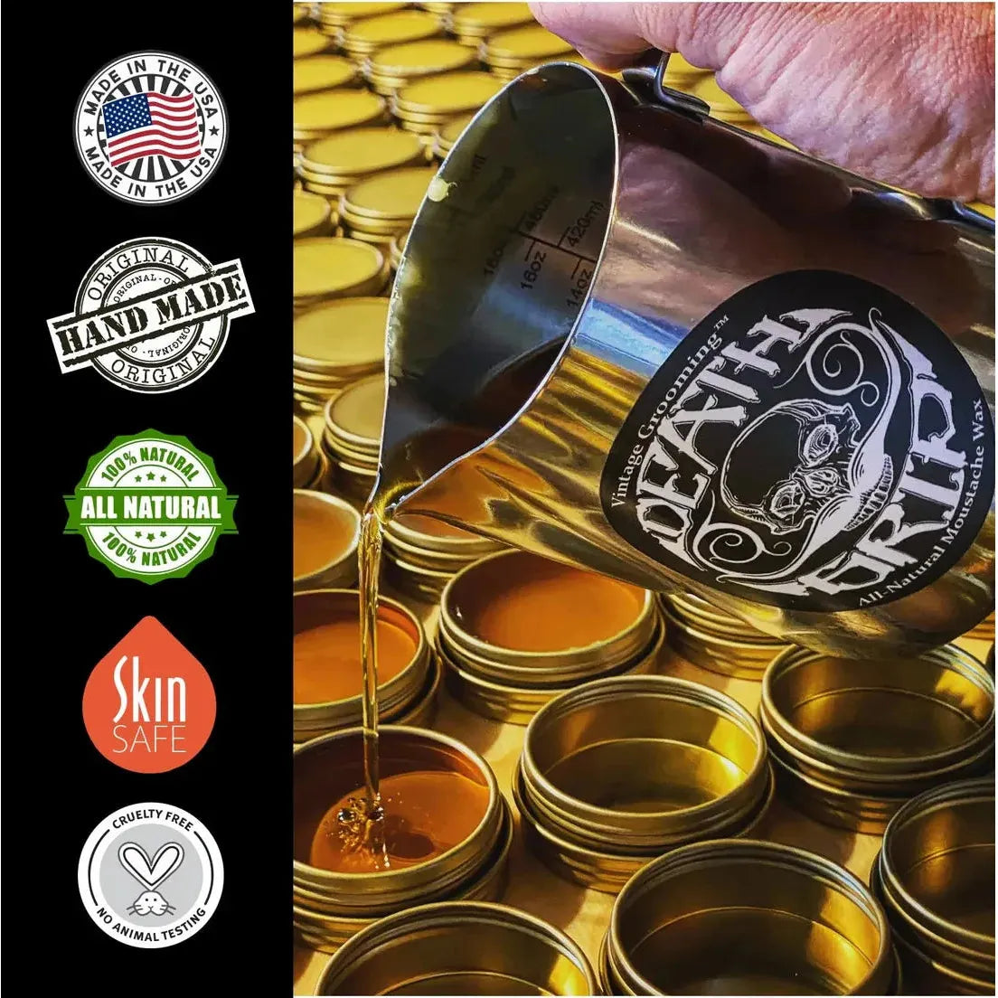 Death Grip - Death Grip Extra Strong hold Mustache Wax 1 oz by Pasteur Pharmacy
