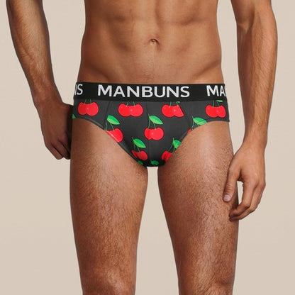 Men's Cherry Brief Underwear - Fun Novelty Fruit Print Underwear