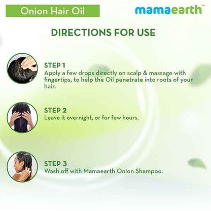 Mamaearth Onion Hair Oil With Onion &amp; Redensyl For Hair Fall Control